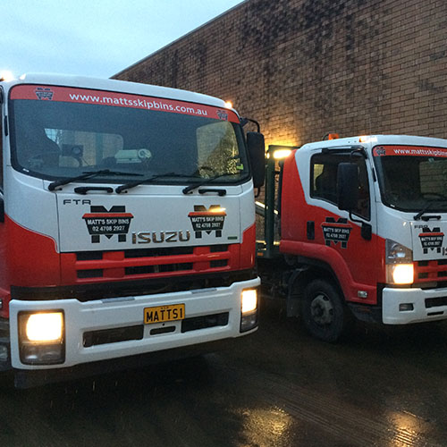 Trucks loading up for a busy Friday in Western Sydney